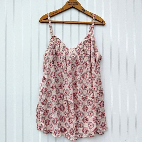 Torrid Medallion Print Stretch Back Cami Plus Size 2X Coral Geo Print Summer - Picture 3 of 9